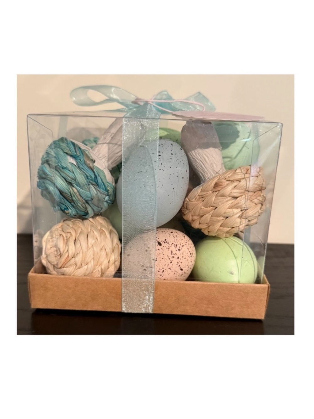 Decorative Pastel Egg Set in Mint, Blue, Cream